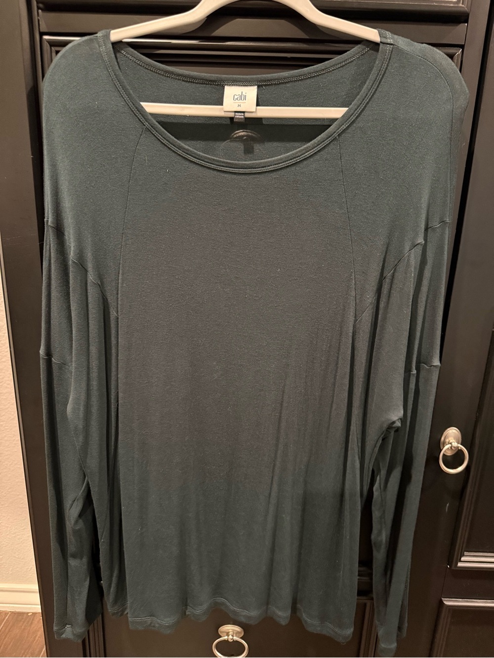 Cabi Soft Jersey Long-Sleeve Top in Deep Teal